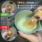 Matcha Whisk Set Incl. Ceramic Bowl With Spout, Whisk (Chasen), Stand, Bamboo Scoop, Sifter, Electric Frother, Tea Towel etc. 9 Pcs Matcha Making Starter Kit, Mottled Green
