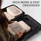 Aerotrunk Compression Packing Cubes for Travel - Luggage Organizer Bags - Double Zipper Packing Cubes for Suitcases (2-Pack, Teal)