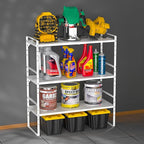 iPEGTOP 2 Pack Large Expandable Cabinet Storage Shelf, Heavy Duty Stackable Steel Metal Spice Rack Adjustable Height Home Office Pantry Garage Shelves for Counter Kitchen Organization, White