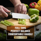 Cutluxe Santoku Knife – Ultra Sharp 5 Inch Vegetable Japanese Knife for Chopping, High Carbon Stainless Steel Blade, Full Tang Pakkawood Handle – Shinobi Series