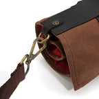 Dickies Chef Knife Roll Bag Portable Organizer and Cutlery Storage Roll, Waxed Canvas and Leather, Large