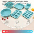 Thickened Silicone Bundt Cake Pan and Moldes Para Gelatinas, Heavy Duty Cake Mold for Baking, BPA Free, Mint Green (Round: φ10in / 1 Pcs)