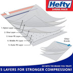 Hefty Shrink-Pak Vacuum Storage Bags - Space Saver for Under Bed Storage, Clothing and Comforters, Odor Resistant, 3X More Storage Space - 3 Large, 3 XL Bags