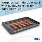 GoodCook Set of 2 Everyday Nonstick XL Cookie Sheet and XL Cooling Grid, Gray