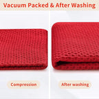 Homaxy 100% Cotton Waffle Weave Kitchen Dish Cloths, Ultra Soft Absorbent Quick Drying Dish Towels, 12 x 12 Inches, 6-Pack, Red