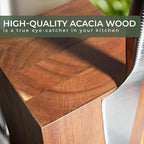 WALDWERK Magnetic Knife Holder Made of Acacia Wood - 360 degree rotatable Knife Block Without Knives - Knife Block - Knife Holder