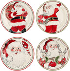 Mud Pie Santa Salad Christmas Plate, Candy Cane, 8" dia