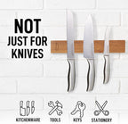 Zulay 11.75" Seamless Acacia Wood Magnetic Knife Holder - Wooden Magnetic Knife Strip for Organizing your Kitchen - Elegant & Multifunctional Magnet Holder for Wall with Easy Installation