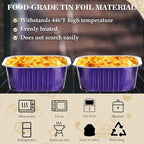 30PCS 10OZ Mini Cake Pans with Lids - Aluminum Foil Baking Cups - Mini Square & Cheesecake Pans for Birthday & Holiday Baking, Violet
