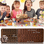 Anaeat Silicone Letter and Number Chocolate Molds, 2 Pack Alphabets & Numbers Candy Baking Mold with Happy Birthday Cake Decorations Symbols - for DIY Chocolates, Candies or Fondant
