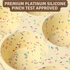 2 Pack Confetti Regular Size 6 Cup Silicone Muffin Pans for Baking, Non-Stick Silicone Cupcake Pans for Baking,Easy-Release, Metal Handles, Dishwasher Safe & BPA Free - Confetti Color