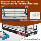 Whalefall Countertop Food Warmer with top Holder, 44 inch Commercial Food Warming Cabinet, tri-Color Lighting, w/Thermometer and Adjustable Thermostat for Cafeteria Kitchens Restaurants
