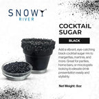 Snowy River Black, Cocktail & Margarita Sugar Rimmer - Vibrant Color Glass Rimming Sugar with Medium Crystal Texture - 8oz
