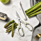 Linoroso Kitchen Scissors Heavy Duty Kitchen Shears with Magnetic Holder Made with Japanese Steel 4034, Multipurpose Ultra Sharp Cooking Scissors for Meat/Vegetables/BBQ/Herbs/Pizza (Graphic,Tiger)