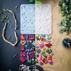 Keychain Resin Molds Silicone with Hole, 43pcs UV Resin Jewelry Mold, Epoxy Resin Molds for Keychain Pendant Jewelry Making Molds for Epoxy Resin Earring Mold, Earrings, Necklace