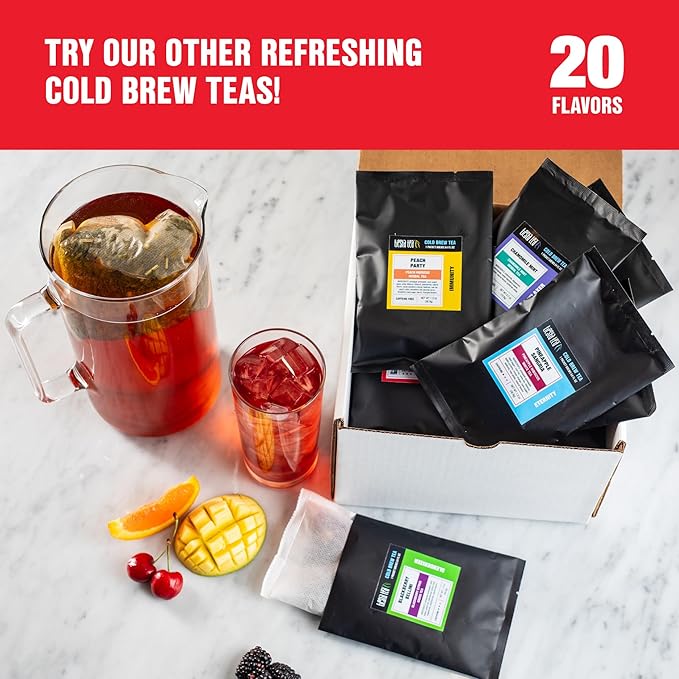 Tiesta Tea - Lemon Black Cold Brew, Loose Leaf, Lemon Citrus Black Tea, Premium High Caffeinated Blend, Cold Brew Packets, Makes 64 oz of Pitcher Per Bag (Pack of 10)
