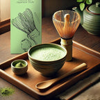 Matcha whisk set - 4pcs - Includes Bamboo Matcha whisk, scoop,spoon,Matcha Whisk Holder. Essential matcha whisk set for a traditional tea ceremony and daily use