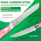 FULLHI 14pcs Block Knife Set, Chef's Knife Steak Knives Set with Block and Sharpener, Kitchen Knife Set, Multi-colour Handle, Gifts for Men Women