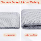 Homaxy 100% Cotton Waffle Weave Kitchen Dish Towels, Ultra Soft Absorbent Quick Drying Cleaning Towel, 13 x 28 Inches, 6-Pack, Light Gray