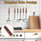 FJNATINH Stainless Steel Cooking Utensils Set, Mirror Polished 6 Pieces Kitchen Utensils Set, Kitchen Tools Set With Wooden Handle Non-Stick Heat Resistant,Dishwasher Safe, Easy to Clean