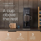 Chefman Caffeinator Single Serve Coffee Maker, Brew Kcups & Grounds, Drip Coffee Machine with Brew Strength Settings, Iced Coffee Function, 48 oz. Removable Water Reservoir - Includes 4 Filters