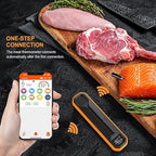 Wireless Meat Thermometer – Digital Cooking Thermometer with Wireless Probe – 500Ft Remote Range Food Thermometer – with iOS & Android Read App -Preprogrammed Temperatures for BBQ, Oven, Grill