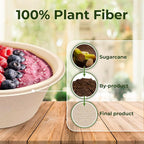 [500 Count]Harvest Pack 16oz PFAS FREE Round Paper Bowls Bulk, Compostable Heavy-Duty Eco-Friendly Disposable Bagasse Acai Bowls, Sugarcane Natural plant fibers for Meal Prep Takeout Dinnerware
