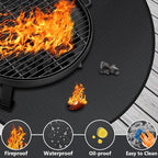 60" Round Fire Pit Mat for Solo Stove Bonfire/Under Grill Mat for Outdoor Grill Fireproof Waterproof Oil-Proof, 4 Layers Fireproof Mat Fireplace Mat BBQ Floor Mat for Deck Patio Grass Outdoor Smoker