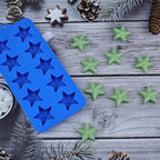 Star Chocolate Molds 3pcs Silicone Star Candy Molds for Baking Ice Cube Resin Soap Jelly(Star Size 1.93in), Blue