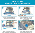 10 Pack Vacuum Storage Bags, Space Saver Bags (2 Jumbo/2 Large/3 Medium/3 Small) Compression Storage Bags for Comforters and Blankets, Vacuum Sealer Bags for Clothes Storage, Hand Pump Included