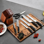 Klaus Meyer Stahl High Carbon Exclusive German Steel 8 Piece Knife Block Set (Black)