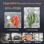 Vacuum Sealer with 10 Bags, Handheld Sealer with Visible Water Tank, Portable for 6X Freshness, Sous Vide & Kitchen Storage
