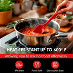 Silicone Spoon Spatula - 600ºF Heat-Resistant Non-Stick Rubber Spoonula | Use as Silicone Kitchen Scraper Utensil - Baking and Cooking Strong Stainless Steel Core | UpGood Kitchen Utensils, (Red)