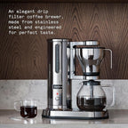 aarke Coffee Maker - Electric Drip Brewer with Automatic Drip-Stop, SCA-certified, Stainless Steel with 10 Cup/ 42 fl oz, Glass Carafe, Brews Full Pot in Under 6 Minutes