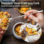 Seafood Cracker Tool Set With Lobster Sheller Stainless Steel Crab Crackers Crab Leg Fork Seafood Scissors And Storage Bag, Crab Leg Pick Utensils Set Crab Eating Tools (9Pcs)