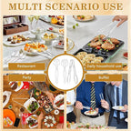 72Pcs Serving Utensils 9'' Large Plastic Serving Utensils Set Serving Spoons for Buffet Clear Disposable Plastic Tongs Heavy Duty Slotted Spoons/Forks Supplies for Party Food Salad Noodles Soup