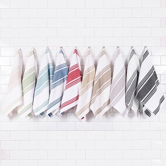 All-Clad Dual-Purpose Kitchen Towels: Highly Absorbent - 100% Cotton, 17"x30" Dish Towels for Cleaning & Drying Dishes & Glassware, 3-Pack, Black