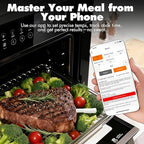 AI Digital Meat Thermometer, 500 ft Long Range Bluetooth Grill Thermometer for Smoker, Oven, BBQ, Digital Food Thermometer for Kitchen Cooking (Single Probe)
