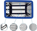 Spring Chef Stainless Steel XL Parmesan Cheese Grater with Handle - 4 Sided Metal Box Grater for Kitchen - Dishwasher Safe Potato Shredder for Hash Browns, Potato, Carrot, Vegetables - Sapphire