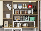 Adjustable Expanable Stackable Spice Rack Shelf Pantry Storage Organizer for Kitchen Cabinet,Countertop,Bathroom and More.Space is no Longer Limited(3Packs/White/Large)