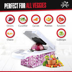 26-in-1 Vegetable Chopper with 8 Blades, Veggie Slicer & Dicer, Food Chopper with Container & Lid, Onion Chopper, Salad Chopper, Multi-Purpose Kitchen Tool for Easy Meal Prep (Black & White)