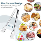 8 Pack Serving Tongs by Tcoin, 12 Inch Functional Tongs for Serving Food at Parties and Get-togethers, Versatile and Durable