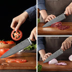 Wakoli EDIB 6-Piece Damascus Knife Set – Complete Kitchen Knives Collection | Genuine Damascus Steel Blades with VG10 Core | Ergonomic Pakkawood Handles | Professional Knife Gift Set