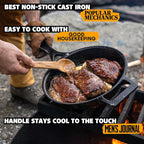 Stargazer 12-Inch Cast Iron Skillet | Made in USA, Seasoned, Premium Frying Pan for Grilling, Searing, Baking & More – Durable Cast Iron with Smooth Cooking Surface