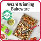 GoodCook 11” x 17” Non-Stick Divided Sheet Pan – 3-in-1 Textured Cooking Pan, Baking Dish, Scratch-Resistant Carbon Steel Oven Pan for Meal Prepping & Sheet Pan Dinners