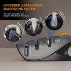 5-Angle Adjustable Knife Sharpener for Kitchen Knives, Scissors & Pocket Knives – Precision 15°-24° Sharpening with Coarse & Fine Slots, Non-Slip Base & Ergonomic Handle, Safe & Easy to Use