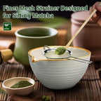 Matcha Whisk Set, 5-Piece Complete Matcha Kit with Traditional Ceramic Bowl, Bamboo Whisk, Scoop, Sifter, Holder, Authentic Beginners and Enthusiasts, Ideal Matcha Gift Set in Jade Green