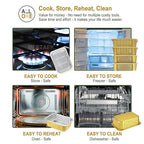 11"x8" Sturdy Foil Pans + Snap-On Lids (5 Pack) | 2X Thicker Heavy Duty Reusable 112oz | Grill Oven Microwavable Pot | 3.3" Deep Disposable Aluminum Tin for Baking, Cooking