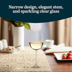 Libbey Vina White Wine Glasses Set of 6, 18.25 Oz Elegant, Fancy Glasses Drinking Set, Stemmed Wine Glasses for Weddings, Birthdays, Parties and More