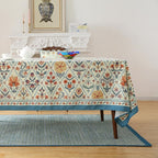 ISAENNE Designer Linen Elegant Extra Long Rectangle Tablecloth,Colorful Floral Bohemian Table Cloth,Wrinkle Resistant Decor Tablecloths for Dining Thanksgiving Kitchen,63"*110"-Floralsea A